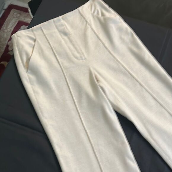 Veronica Beard Elegant Cream Linen Pants Size 6 - Picture 3 of 10